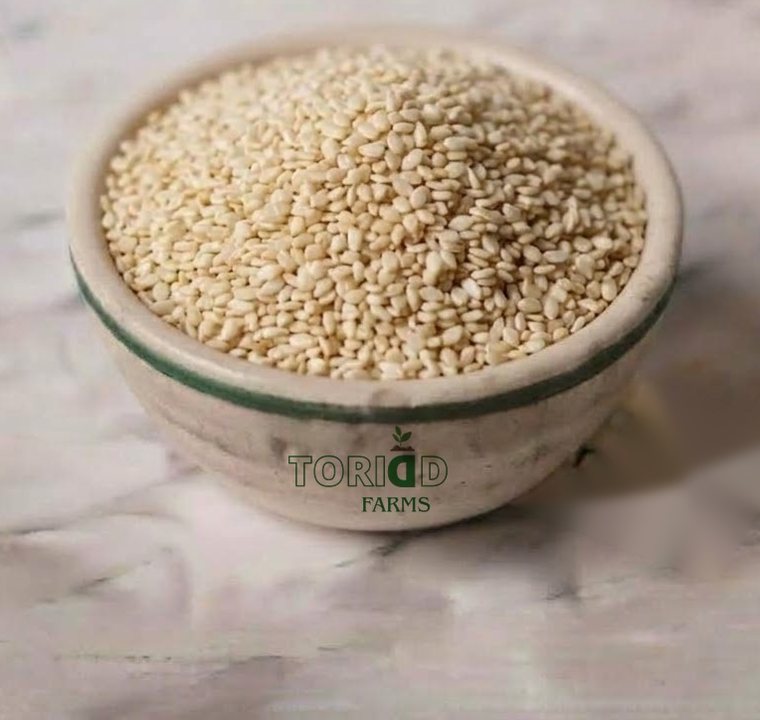 Bowl of hulled sesame seed